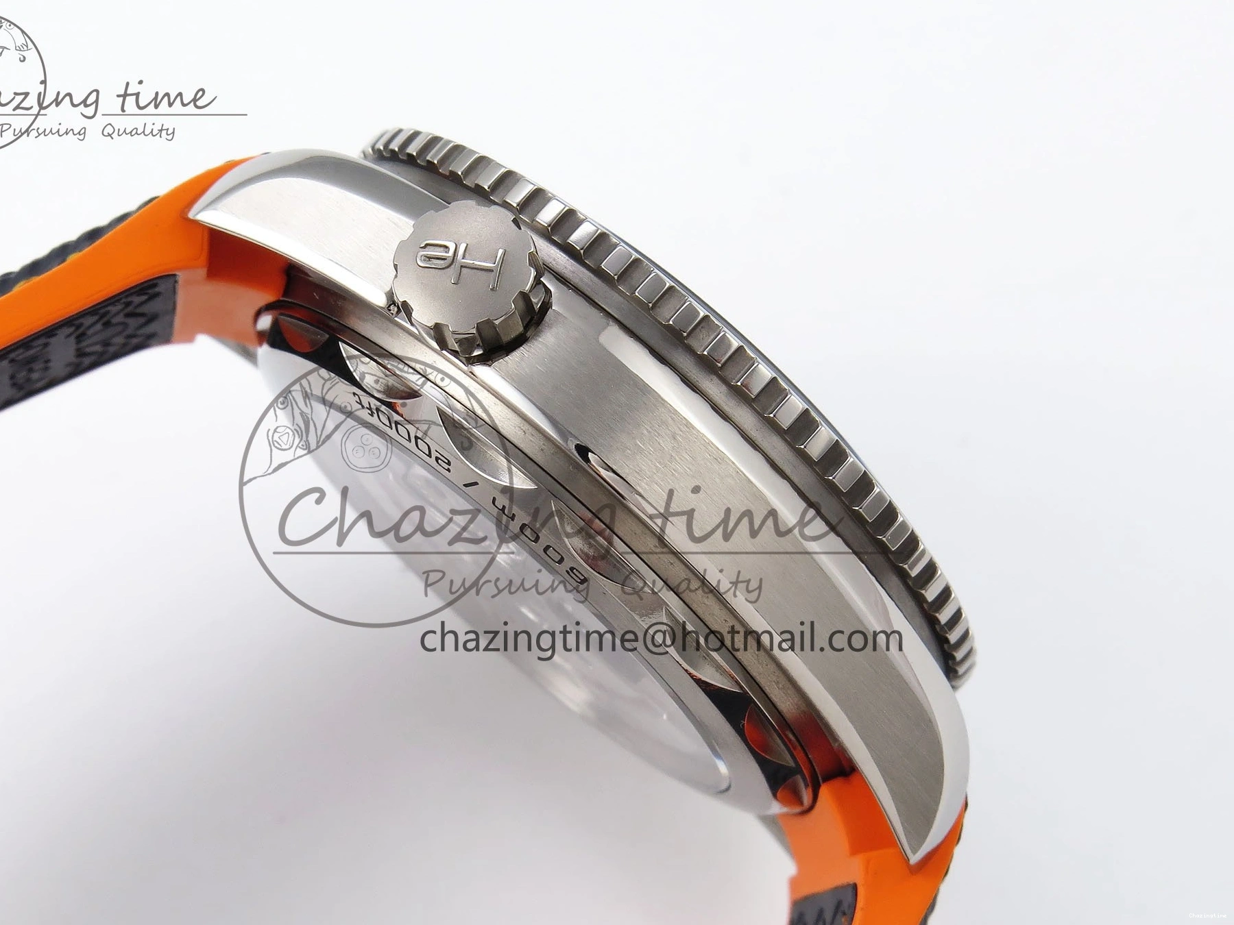 0415 Comfortable Planet Ocean 43.5mm SS VSF 1:1 Best Edition Black Orange Bezel Gray Dial on Nylon Strap A8900 Super Clone V 7730